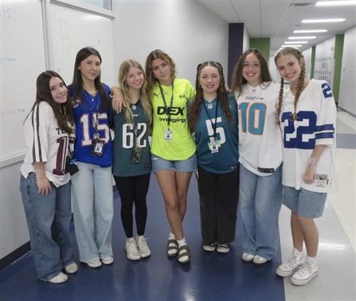  Student Government members dressed in their favorite jerseys.